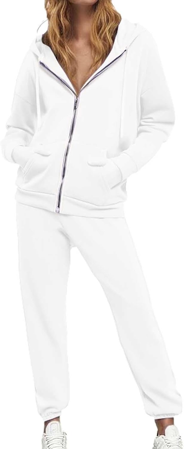 Womens Sweatsuits 2 Piece Set Tracksuit 2025 Trendy Fall Long Sleeve Zip Up Sweatshirt And Sweatpants Jogger Sweatsuit - Image 2