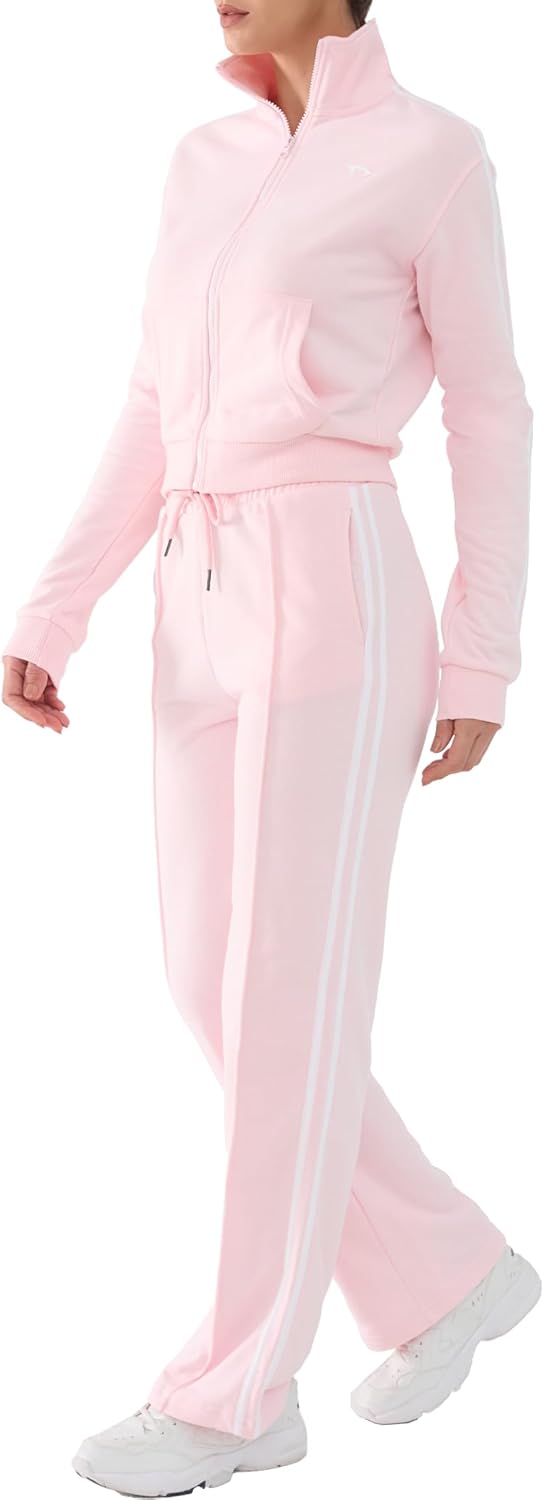 Track Suits for Women Set 2 Piece Spring Lounge Outfits Zip Up Sweatshirt & Sweatpants with Pocket Jogger Sweatsuits