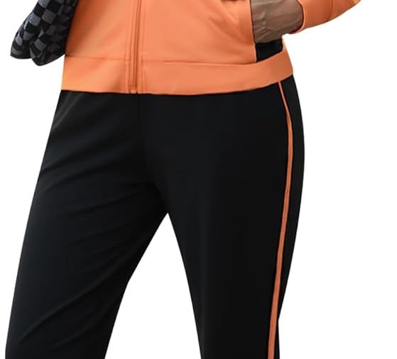 Color Block Tracksuit for Women 2 Piece Outfits Fall Sweatsuits Zip Up Jogging Suit Long Sleeve Jogger Lounge Sets