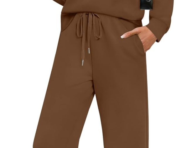 Women's 2 Piece Sets Sweatshirt Casual Travel Outfits Lounge Wide Leg Tracksuit Cozy Sweatsuits Fashion 2025