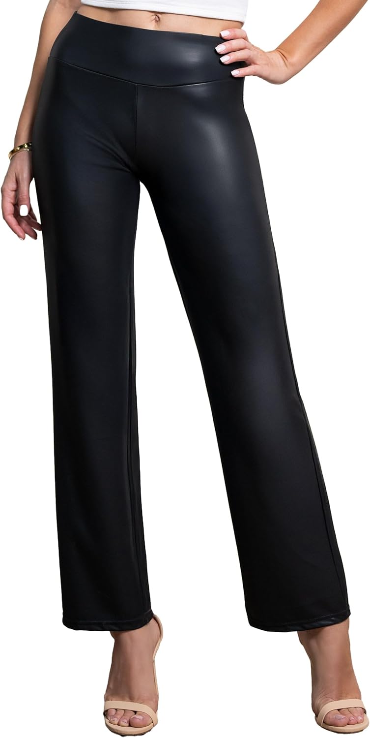 Leggings for Women in Luxe Velvet or Vegan Faux Leather - Available in Regular and Plus Size
