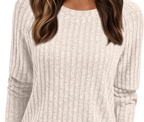 Womens Long Sleeve Shirts Fall Fashion Tops 2025 Crewneck Dressy Sweaters Tunic Winter Clothes Casual Outfits