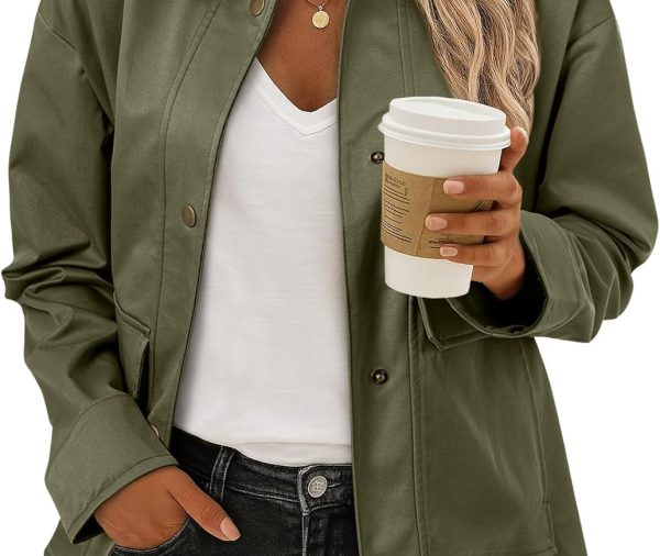 Jackets for Women Fall Fashion 2025 Lightweight Coat Button Down Cropped Shackets With Pockets
