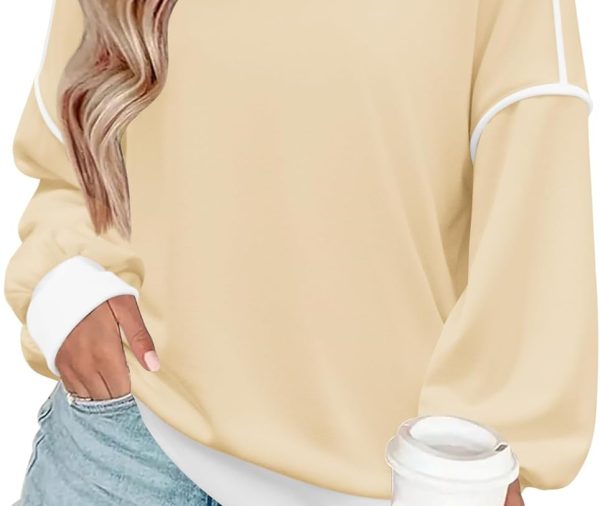 Women Crewneck Sweatshirts Pullover Tops Long Sleeve Shirts Loose Fit Tops Casual Fall Outfits Y2K Clothes 2024